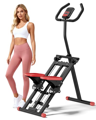 Stair Stepper for Home, 3-Level Resistance with Non-Slip Pedals & LCD