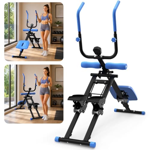KINMAC 2 in 1 Stair Stepper & Ab Workout Machine - color: Black Blue