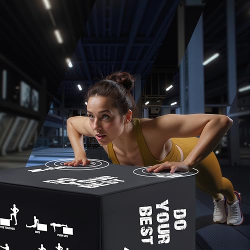 Zoomster 3-in-1 Plyometric Jump Box, Box Jumps for Home Gym - size: 20 X 24 X 30inch