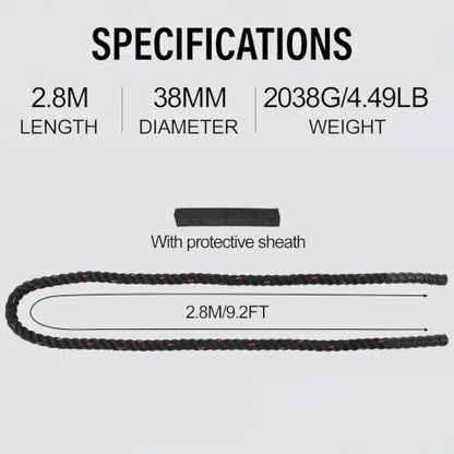 PATIKIL Jump Rope, Heavy Skipping Rope - color: Black-Red, size: 4.49lb