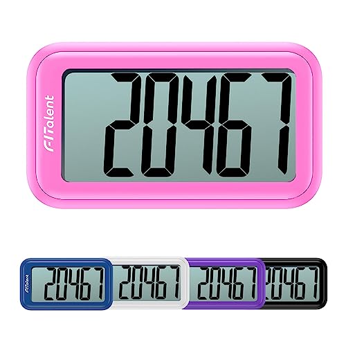 Pedometer for Walking Steps, 3D Accurate Simple Pedometer, Step Counter for Men Women Seniors, Step Tracker with Clip Lanyard - color: Pink