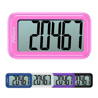 Pedometer for Walking Steps, 3D Accurate Simple Pedometer, Step Counter for Men Women Seniors, Step Tracker with Clip Lanyard - color: Pink