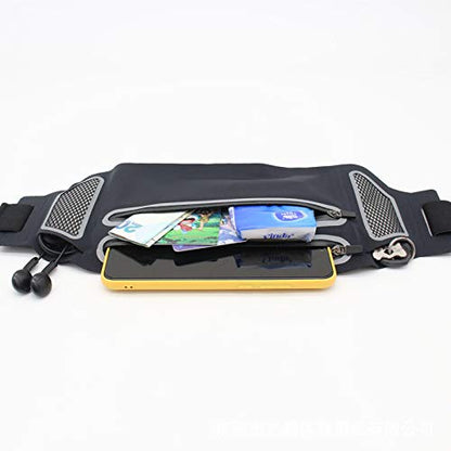 Ultra-Slim Waterproof Running Waist Pack with Dual Zipper，Slim Running ， Pouch Waist for Workout Jogging,Travel Money Running Gear Accessories