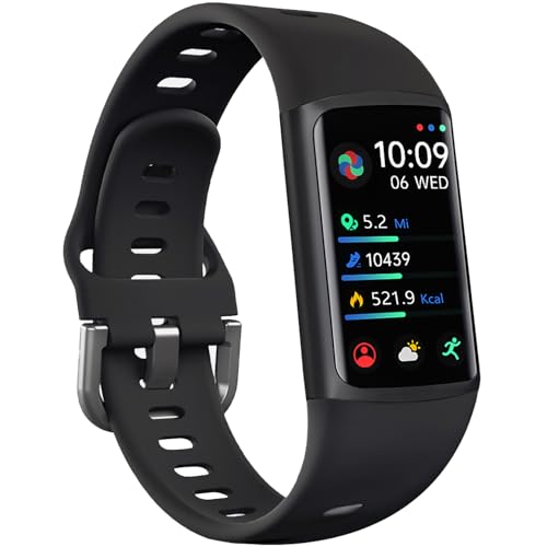 FITVII Slim Fitness Tracker for Women Men, Fitness Watch for Android iOS - color: Black
