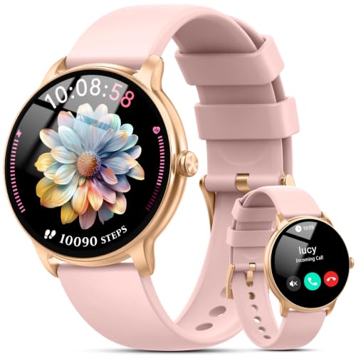 Smart Watch for Women, 1.32'' AMOLED Clear Screen, 2026 New Lightweight Women Smart Watch, Answer/Make Calls, Fitness Tracker with Heart Rate/Sleep/Step Counter, IP68 Waterproof, Gift for her, Pink