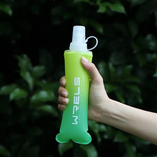 Soft Flasks TPU Soft Water Bottles Folding Soft Running Water Flask Small for Outdoor Sports Hiking Hydration Pack 8oz/17oz Hiking Cycling Climbing - color: Green-250ml