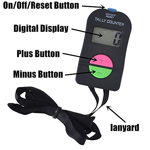 TOPTIE 2 PCS Electronic Counters, Digital Tally Counter with Lanyard - color: Mixed