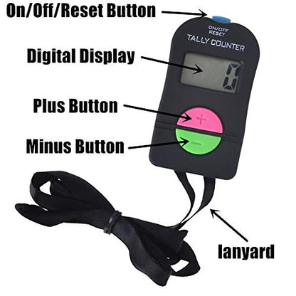 TOPTIE 2 PCS Electronic Counters, Digital Tally Counter with Lanyard - color: Mixed