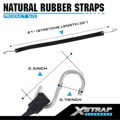 XSTRAP STANDARD 20PK 100% EPDM Bungee Cords 21" Natural Rubber Tarp Straps - size: 21''