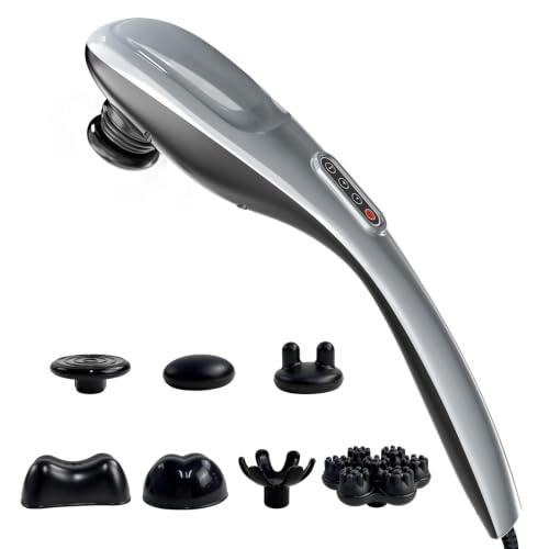 MEGAWISE Handheld Massager, Deep Tissue Percussion Massager with 6 Heads