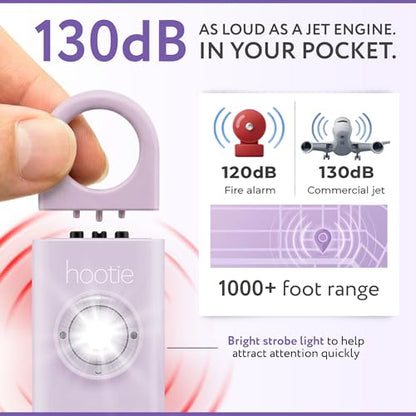 HOOTIE Personal Safety Alarm for Women, Men and Kids — 130dB Personal Alarm Keychain, Pull Pin Safety Alarm Keychain with Strobe Light, Self-Defense Alarm for Campus, Travel and Running — Lavender - color: Lavender