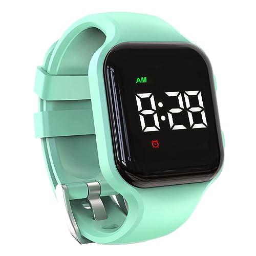Vibrating Alarm Watch Rechargeable 15 Alarm Reminder Wristband Potty Training Watch with Lock Screen - color: Mint Green
