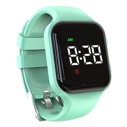 Vibrating Alarm Watch Rechargeable 15 Alarm Reminder Wristband Potty Training Watch with Lock Screen - color: Mint Green