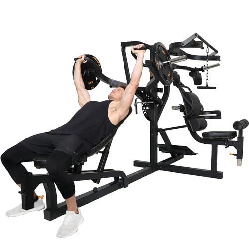 Powertec Fitness Workout Bench Multiystem for Chest, Arms, Legs, 120.1 x 73.3 x 80.5 Inches - Adjustable, Multi-User Weight Machines with Isolateral Arms - Premium at Home Gym Equipment - color: Black
