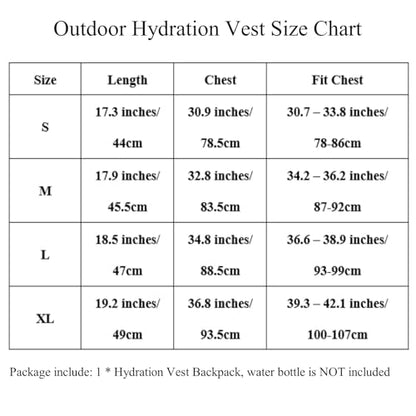 Outdoor Hydration Vest Backpack, Lightweight Runner Pack for Men & Women Running, Trail, Race, Marathon, Hiking - size: Small