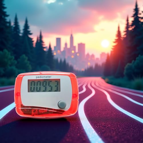 Red Portable Counter Mini Digital LCD Pedometer Sports Walking Running Step Counter Meter Walking Distance Miles, Calorie Counter, Daily Target Monitor, Exercise Time Fitness Technology