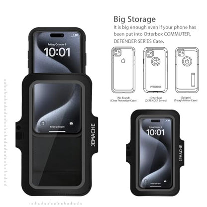 Slim Running Phone Armband for iPhone 17 16 15 14 Pro Max, Samsung Galaxy S26 S25 S24 S23 Ultra/Plus with Earphone Holder (Black, S) - color: Black, size: S