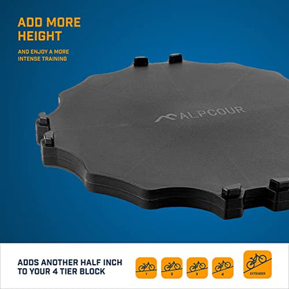 Alpcour Bike Trainer 4-Tier Riser Block for Front Wheel with Anti-Skid Design – Compatible with Stationary Mountain and Road Bikes for a Natural Riding Position Set-up with Extender - style: Riser Block Extender