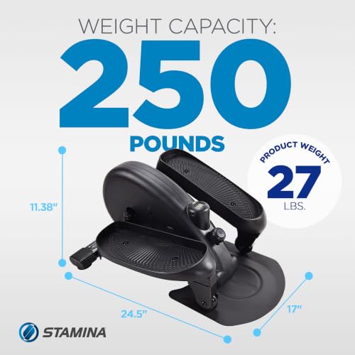 Stamina Inmotion Compact Strider Foot Exercise Machine - Under Desk Elliptical - Standing or Seated Elliptical Fitness Equipment - color: Black