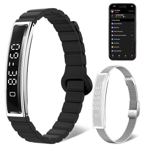 Smart Bracelet for Women Men Fitness Health Tracker with Heart Rate Sleep - color: Silver Steel