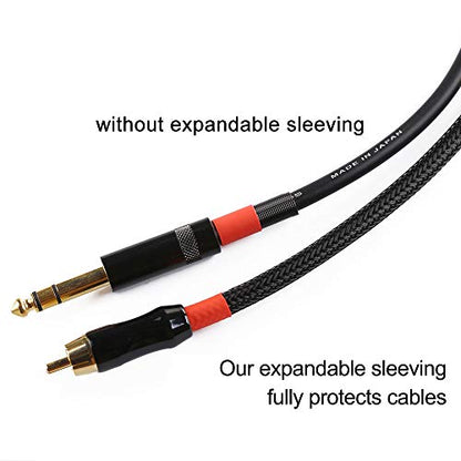 100ft - 1/4 inch PET Expandable Braided Sleeving – Black – Alex Tech Braided Cable Sleeve - color: Black, size: 1/4"-100ft