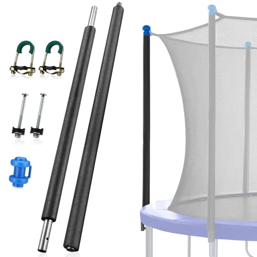 TOBWOLF 1PCS Trampoline Replacement Enclosure Pole, 10-16FT Universal Trampoline Frame Poles Set with Clamp and Hardware, Trampolines Stand Parts Fits Within 1.65"/4.2CM