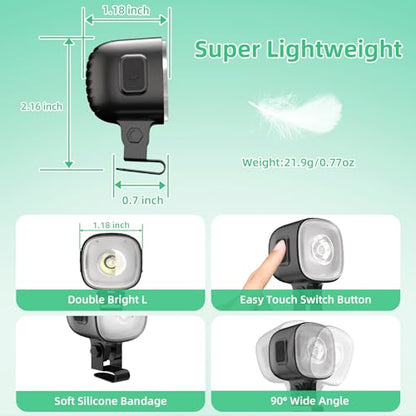 SEVENKA 2 Headlights for Shoes, Flashlight Attachment, Accessories for Kids Adult Sandals, Clip on Clog Headlamp, Light Up Charms