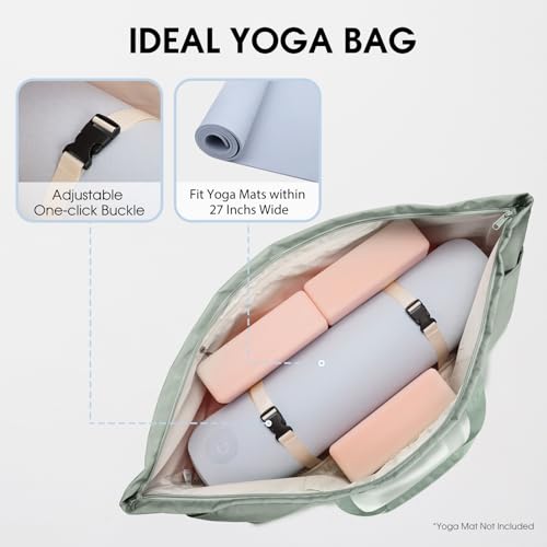 sportsnew Large Yoga Mat Bag Trolley Sleeve Gym Carrier Shoe Bag Wet Pocket - color: Green