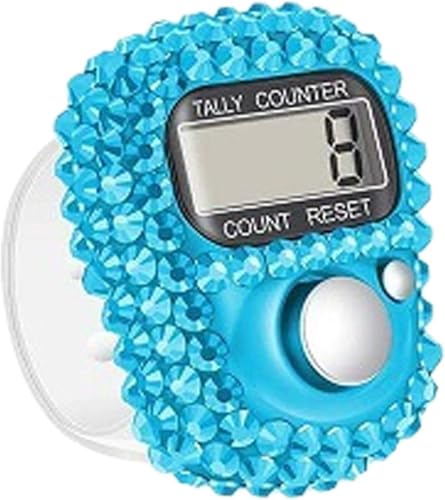 Blue Electronic Finger Tally Counter, Convenient Finger Clicker Counter, Portable Digital Display Tally Counter, Resettable Mini Lap Counter, Clicker Counter, Track and Field Lap Counters