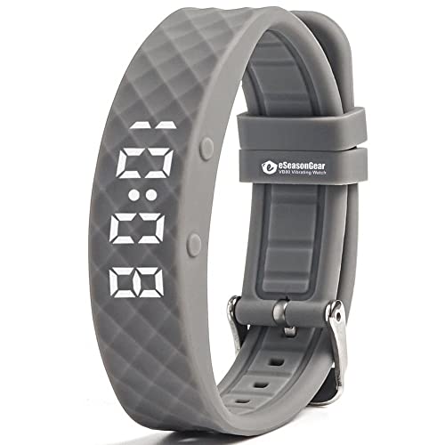 VB80 12 Alarm Vibrating Watch, Silent Vibration Shake Wake ADHD Medication Reminder - color: Gray-Large