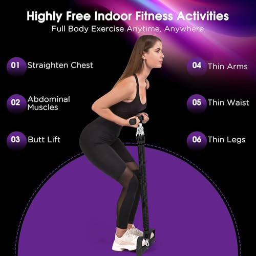 Upgrade Pedal Resistance Band, 4-Tube Elastic Sit Up Pull Rope for Men and Women,Pedal Puller for Strength Training,Foot Resistance Rope for Physical Therapy with 5Pcs Exercise Bands - color: Black