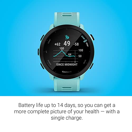 Garmin Forerunner 55, GPS Running Watch with Daily Suggested Workouts, Up to 2 Weeks of Battery Life, Aqua - color: Aqua