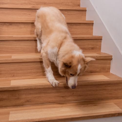Spurtar Clear Stair Treads Non Slip, Transparent Grip Tape for Stairs to Add Friction for Wooden Steps Indoor, Anti Slip Tape Step Covers,to Protect Dogs, Kids, Elderly,15 Pack, 4" x 24" - size: 4"x24"