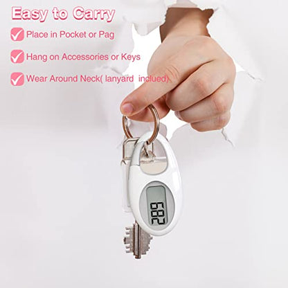 Simple 3D Step Counter, Walking Pedometer, Steps Tracker with Neck Lanyard/Carabiner for Men Women Teens Adults Seniors - color: Pink1
