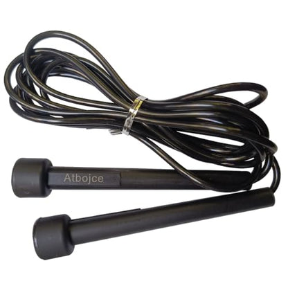 Speed Jump Rope, Adjustable Black PVC Skipping Rope, 9.18ft Long