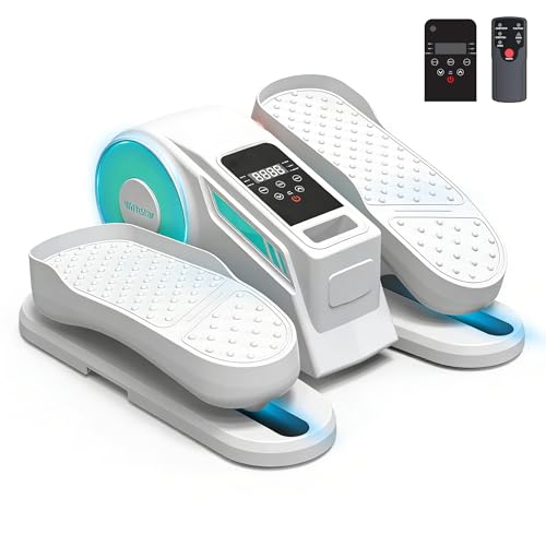 Under Desk Elliptical Machine - Electric Seated Pedal Exerciser, Motorized Leg Exerciser for Seniors Home Office, 12 Adjustable Speeds Whisper Quiet Portable - color: White