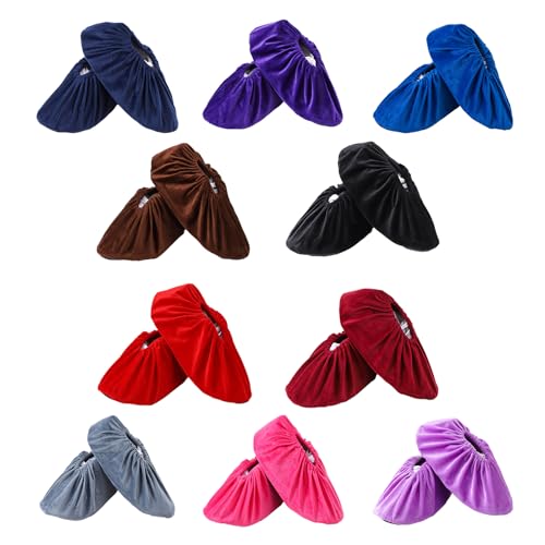 10 Pairs Shoe Covers, Soft Thickened Boot Shoe Covers, Non Slip Shoe Covers Reusable, Durable Washable Shoe Covers for Indoors Home Office