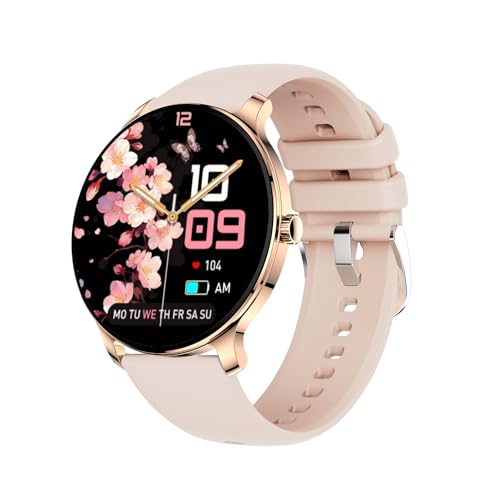 1.43” Women's Smart Watch, AMOLED Display, Work with Android/iPhone, Waterproof IP68, Long Battery Life, Fitness & Health Tracker, Heart Rate Monitor, Step Counter, Track Your Workout, Run and More
