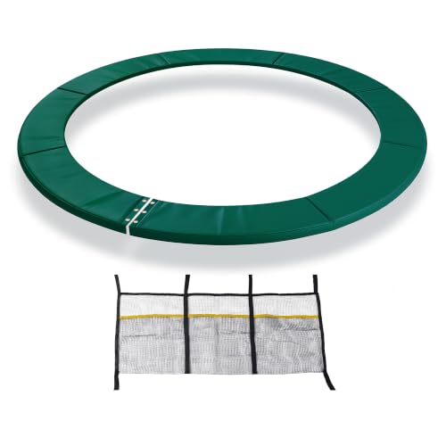 Exacme Round Trampoline Spring Cover, 0.8 in Thick Replacement Safety Pad - color: Dark Green, size: 10 Foot