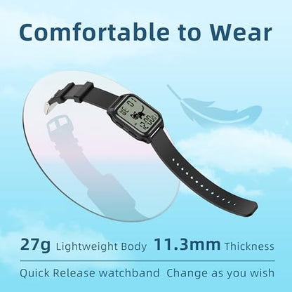 EZON T048 Digital Kids Watch for Teens Girls Boys,Sport Watch with Virtual Pet Cat Step Counter Stopwatch Pedometer Timer Alarm, No App Waterproof Fitness Tracker for Ages 7-18 - color: White