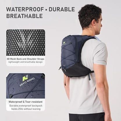 N NEVO RHINO Hydration Backpack,Lightweight Water Backpack with 2L Bladder - color: Blue