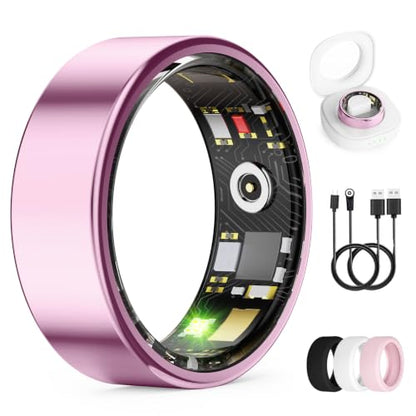 Smart Ring for Women & Men, Health Tracker Ring, Fitness Tracker Ring - color: Lavender Pink, size: 7#