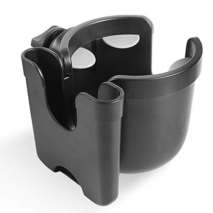 Wheelchair Cup Holder with Phone Holder, 360° Rotatable Adjustable Cup Holder for Walker Stroller Wheelchair Accessories, 2-in-1 Cup Holder Fits Folding & Rolling Walkers Seniors & Elderly