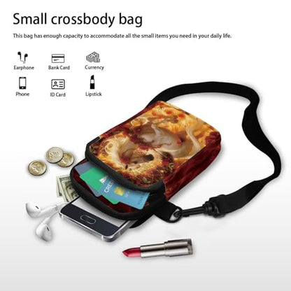 Hawaiian Tribal Small Crossbody Bags for Women Cell Phone Bag Purse, Sea Turtle Zipper Sling Purses Shoulder Bag - color: Horse Rose Flower