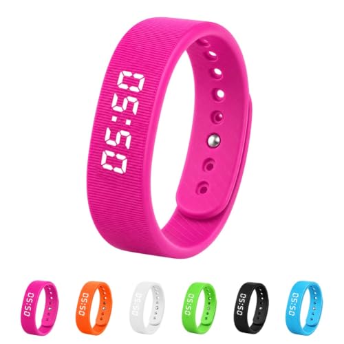 Vibrating Alarm Wristband Effective Alarm Clocks for Deep Sleepers Wake Band Wrist Watch Silent Deaf People Shock with Men Vibration Heavy Sleeps Wrist Bracelet Silent that Won't Wake - color: Pink