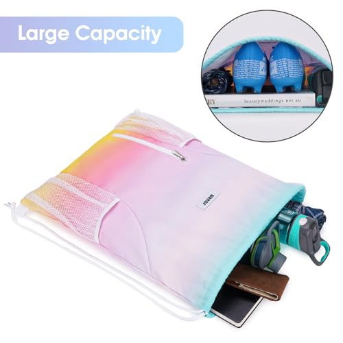 WANDF Drawstring Backpack, Gym Sackpack for Sports - color: Rainbow