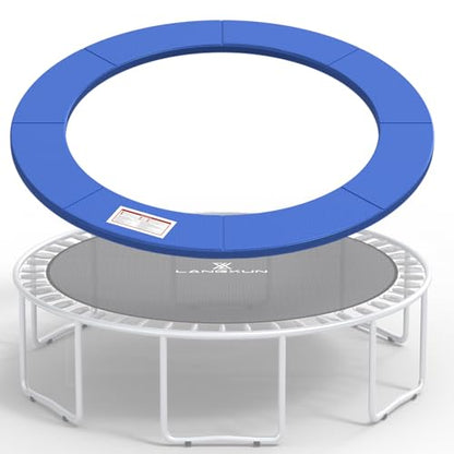 LANGXUN Universal Trampoline Repalcement Safety Pad, 8ft 10ft 12ft 14ft 15ft 16ft Waterproof Surround Spring Foam Cover for Round Frame - color: Blue, size: 12ft