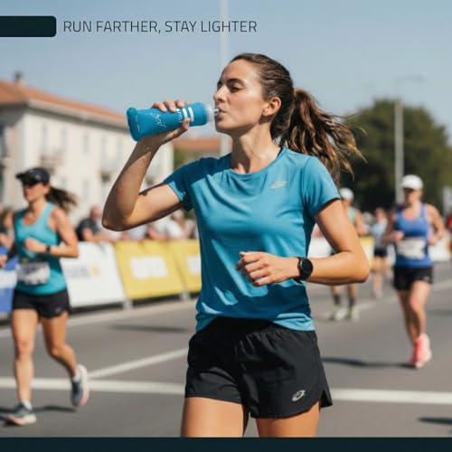 FITLY FLASKS Combo - 3 Handheld Soft Flask, Collapsible Water Bottles for Running, Marathon, Hiking, Cycling (5 oz, 8.5 oz, 13.5 oz / 150-250-400 ml) - color: Zen - Forest Green, Brown, Petrol Blue, style: Modern