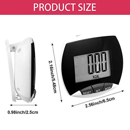 Weewooday Pedometer for Walking Steps and Miles Simple Pedometer Clip on with Large Digital Display Portable LCD Step Counter Bulk Gift for Women Men Adults - color: Black