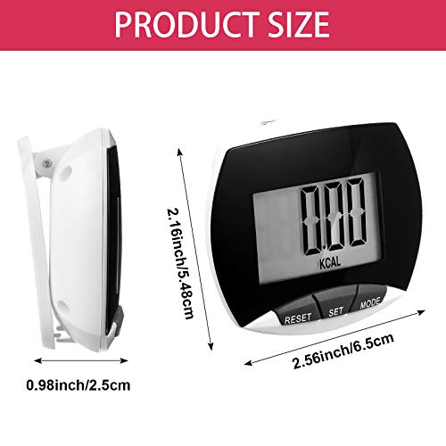 Weewooday Pedometer for Walking Steps and Miles Simple Pedometer Clip on with Large Digital Display Portable LCD Step Counter Bulk Gift for Women Men Adults - color: Black